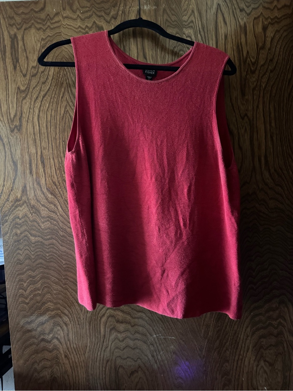 Eileen Fisher Coral-Red Sleeveless Knit Tank